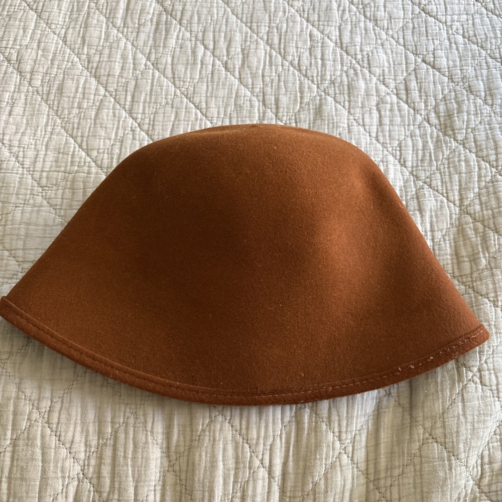 Vintage 80s Rust Brown Wool Felt Cloche Hat by New York‎ Hat Company